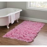 Linon Flokati Area Rug, 29in x 52in, Morrigan 1400G Pastel Pink