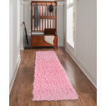 Linon Flokati Area Rug, 29in x 103in, Morrigan 1400G Pastel Pink