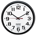 SKILCRAFT Shatterproof Crystal Dial Cover Clock, 8in Diameter, Black Frame (AbilityOne 6645-01-389-7958)