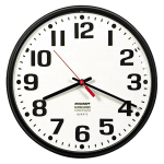 SKILCRAFT Shatterproof Crystal Dial Cover Clock, 12in Diameter, Black Frame (AbilityOne 6645-01-389-7944)