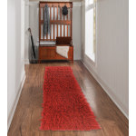 Linon Flokati Area Rug, 29in x 103in, Morrigan 1400G Red