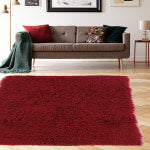 Linon Flokati Area Rug, 5ft x 8ft, Morrigan 1400G Red