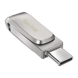 SanDisk iXpand Dual Drive USB-C Luxe Flash Drive, 128GB, Silver