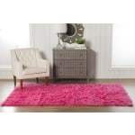 Linon Flokati Area Rug, 5ft x 8ft, Morrigan 1400G Fuchsia