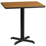 Flash Furniture Rectangular Laminate Table, 31-3/16inH x 24inW x 30inD, Black/Natural