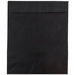 JAM Paper Tyvek Open-End 11-1/2 x 14-1/2in Envelopes, Gummed Closure Black, Pack Of 25 Envelopes