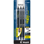 Pilot FriXion Synergy Clicker Erasable Retractable Gel Pens, Pack of 3, Extra-Fine Point, 0.5 mm, Black Barrel, Black Ink