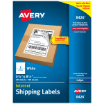 Avery Printable Blank Shipping Labels, 8426, Rectangle, 5-1/2in x 8-1/2in, White, Pack Of 200 Labels