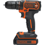 Black+Decker 20V MAX Lithium Drill/Driver - Driver Drill - 0.38in Chuck - 20 V DC - Cordless - Lithium Ion (Li-Ion)