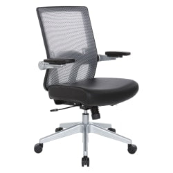 WorkPro Quantum 9000 Series Ergonomic Mesh/Premium Fabric Mid-Back Chair, Black/Sky, BIFMA Compliant