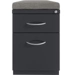 Hirsh 20inD Vertical 2-Drawer Mobile Pedestal File Cabinet, Charcoal/Chinchilla