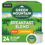 Green Mountain Coffee Single-Serve Coffee K-Cup Pods, Decaffeinated, Breakfast Blend, Carton Of 24