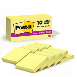 Post-it Super Sticky Full Stick Notes, 3 in x 3 in, Energy Boost Collection, 25 Sheets Per Pad, Pack Of 16 Pads