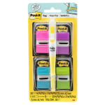 Post-it Flags, 4 Dispensers, 50 Flags/Dispenser, Assorted Bright Colors, Back to School Supplies for Students, Flags for Textbooks and Notebooks