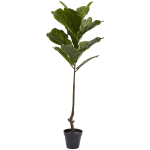 Nearly Natural 4ftH Fiddle Leaf Tree With Pot, Green/Black