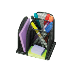 Safco Onyx - Desk organizer - 5.98 in x 5.24 in - powder-coated steel mesh - black