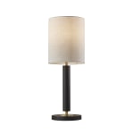 Adesso Hollywood Table Lamp, 27inH, Off-White Shade/Black Base