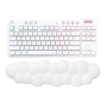 Logitech G G715 Wireless Gaming Keyboard, Linear Switches (GX Red) and Keyboard Palm Rest, White Mist - Keyboard - tenkeyless - backlit - Bluetooth, 2.4 GHz - key switch: GX Red Linear