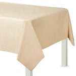 Amscan Flannel-Backed Vinyl Table Covers, 54in x 108in, Vanilla Creme, Set Of 2 Covers