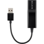 Belkin USB 2.0 Ethernet Adapter - USB - 1 Port(s) - 1 x Network (RJ-45) - Twisted Pair - 10/100Base-TX - Desktop