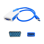 AddOn 8in USB 3.0 (A) to VGA Adapter - External video adapter - USB 3.0 - D-Sub - blue