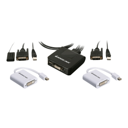 IOGEAR 2-Port DVI and Mini DisplayPort KVM Kit - Cables Included - KVM / USB switch - 2 x KVM / USB - 1 local user - desktop