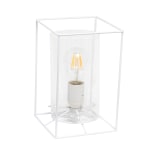 Lalia Home Metal Framed Table Lamp, 9inH, Clear Shade/White Base