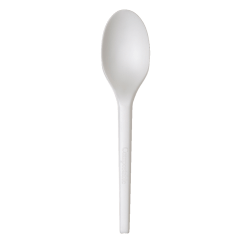 Highmark ECO Compostable Spoons, 6-1/2in, White, Pack Of 50