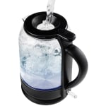 Ovente 1.5 Liter Electric Hot Water Glass Kettle, Black