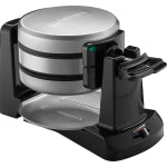 Cuisinart Double Belgian Waffle Maker, 19-13/16inH x 15-1/8inW x 8-5/16inD, Silver