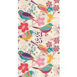 2023-2025 Willow Creek Press Checkbook 2-Year Monthly Academic Pocket Planner, 6-1/2in x 3-1/2in, Birds & Blooms, July 2023 To June 2025