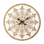 SEI Moravelle Round Wall Clock, 2inD, White/Natural/Black