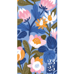 2023-2025 Willow Creek Press Checkbook 2-Year Monthly Academic Pocket Planner, 6-1/2in x 3-1/2in, Blue Bloom, July 2023 To June 2025