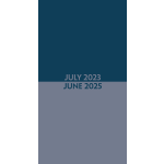 2023-2025 Willow Creek Press Checkbook 2-Year Monthly Academic Pocket Planner, 6-1/2in x 3-1/2in, Blue Duotone, July 2023 To June 2025