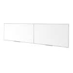 Ghent Magnetic Dry-Erase Whiteboard, Porcelain, 48-1/2in x 193in, White, Satin Aluminum Frame