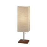 Adesso Dune Table Lamp, 26inH, White Shade/Walnut Base