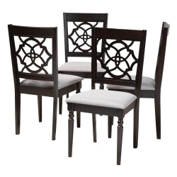 Baxton Studio Fenton Dining Chairs, Dark Brown/Walnut Brown, Set Of 2 Chairs