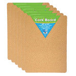 Flipside Cork Bulletin Boards, 18inH x 12inW x 1/2inD, Natural, Pack Of 6 Boards