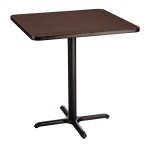 National Public Seating Square Cafe Table, 36inH x 36inW x 36inD, Mahogany/Black