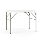 Flash Furniture Round Bi-Fold Plastic Banquet And Event Folding Table, 29-1/2inH x 47-3/4inW x 47-3/4inD, Granite White