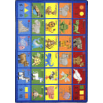 Joy Carpets Kid Essentials Rectangular Area Rug, Animal Phonics, 7-2/3ft x 10-3/4ft, Multicolor