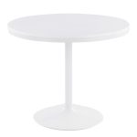 LumiSource Dakota Dining Table, 29-3/4inH x 36inW x 36inD, White/White