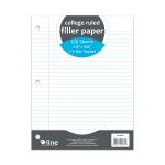 C-Line Filler Paper, 8in x 10-1/2in, College Rule, 100 Sheets Per Ream, White, Pack Of 36 Reams