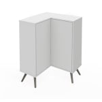 Bestar Krom 27inW Corner Storage Cabinet With Metal Legs, White