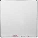 Balt ABC Markerboard - 48in (4 ft) Width x 48in (4 ft) Height - White Porcelain Steel Surface - Anodized Aluminum Frame - Square - 1 Each