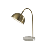 Adesso Simplee Dome LED Task Lamp, 17-7/8inH, Antique Brass/Clear