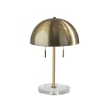 Adesso Simplee Dome Table Lamp, 18inH, Antique Brass/Clear