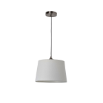 Adesso Simplee Hardwired Pendant Lamp, 13inW, White Shade/Antique Pewter Base