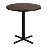 National Public Seating Cafe Table, 36inH x 36inW x 36inD, Mahogany/Black