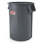 Suncast Commercial Oval HDPE Utility Trash Can, 55 Gallons, Gray